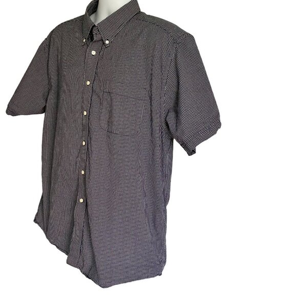 Boca Classics Black White Cotton Short Sleeve Button Down Shirt Men's Large - Picture 3 of 7
